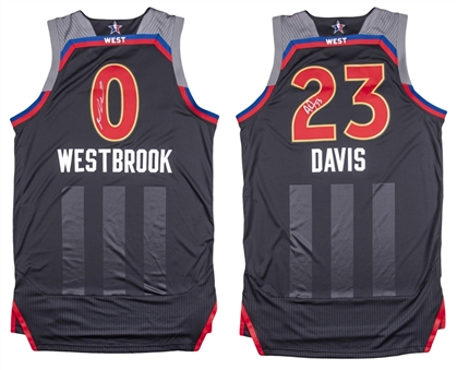 Lot of (2) Russell Westbrook and Anthony Davis Signed 2017 NBA All-Star Weekend Authentic Jerseys (NBA/MeiGray)